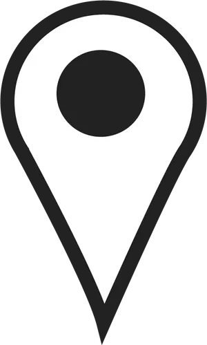 Map Pin Icon Blackand White PNG Image