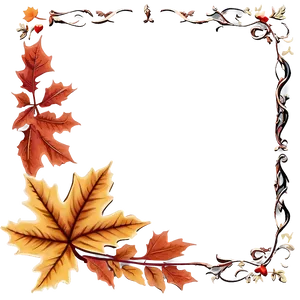 Maple Leaves Thanksgiving Border Png 72 PNG Image