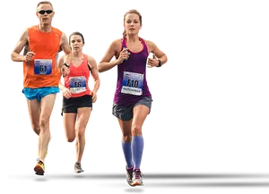 Marathon Runnersin Action PNG Image