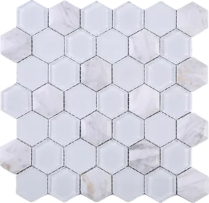 Marble Honeycomb Tile Pattern PNG Image