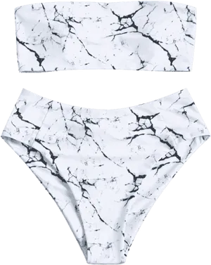 Marble Print Bikini Set PNG Image