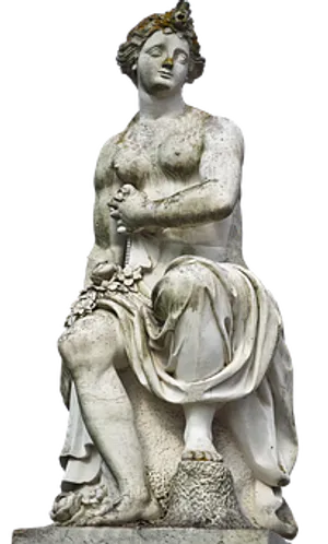 Marble Statue Elegant Pose PNG Image