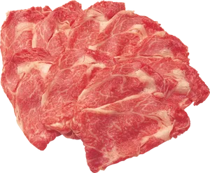 Marbled Raw Beef Steak PNG Image