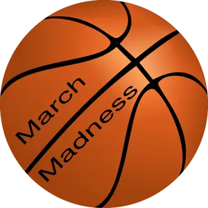 March Madness Basketball Graphic PNG Image