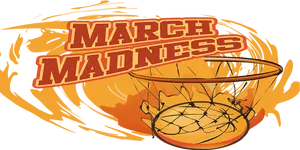 March Madness Basketball Graphic PNG Image