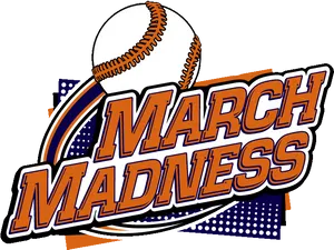 March Madness Logowith Baseball PNG Image