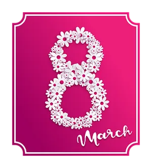 March Womens Day Floral Graphic PNG Image