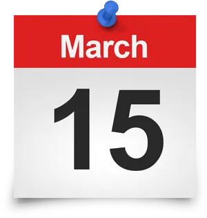 March15 Calendar Icon PNG Image