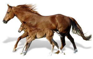 Mareand Foal Bonding PNG Image