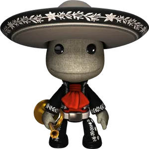 Mariachi Character With Trumpet.png PNG Image