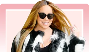 Mariah Carey Smilingin Sunglassesand Fur Coat PNG Image