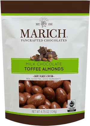 Marich Milk Chocolate Toffee Almonds Package PNG Image