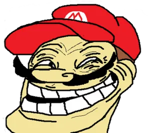 Mario Troll Face Meme PNG Image