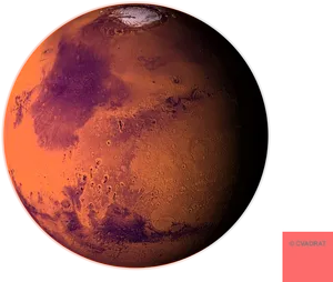 Mars Red Planet Surface View PNG Image