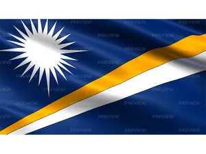 Marshall Islands Flag Waving PNG Image