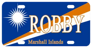 Marshall Islands Personalized License Plate Robby PNG Image