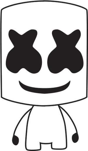 Marshmello Cartoon Character PNG Image