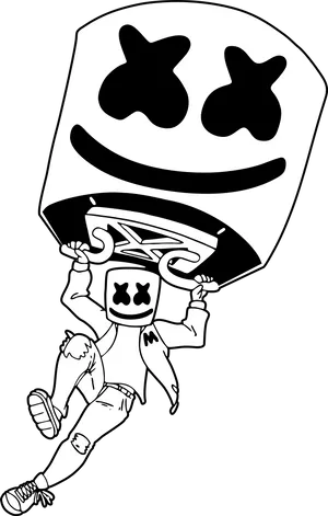 Marshmello D J Cartoon Drawing PNG Image