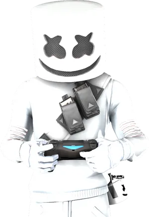 Marshmello Gaming Controller Pose PNG Image