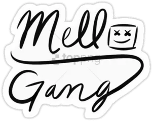 Marshmello Gang Logo Sticker PNG Image