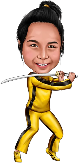 Martial_ Arts_ Caricature_ Pose PNG Image