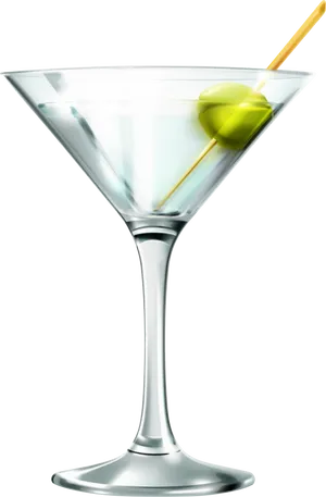 Martini Glass With Olive PNG Image