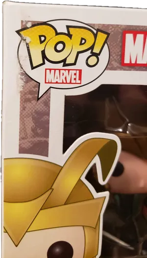 Marvel Loki Funko Pop Box Detail PNG Image