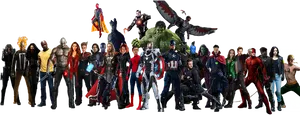 Marvel Superheroes Assemble PNG Image