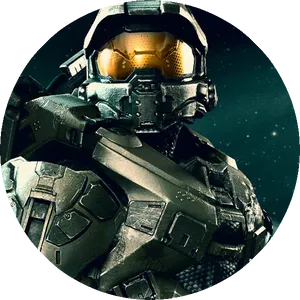 Master Chief Close Up Portrait PNG Image