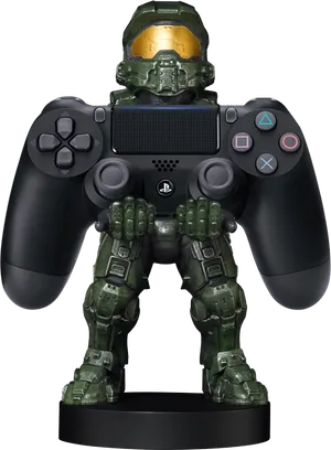 Master Chief Holding P S4 Controller PNG Image