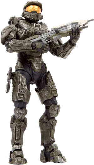 Master Chief Holding Rifle PNG Image