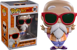 Master Roshi Peace Sign Funko Pop PNG Image