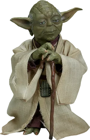 Master Yoda Figure Pose PNG Image