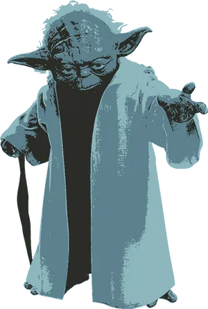 Master Yoda Stylized Portrait PNG Image