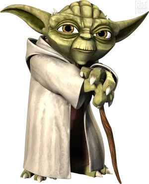 Master Yoda3 D Render PNG Image