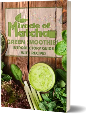 Matcha Green Smoothie Recipe Book Cover PNG Image