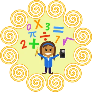 Math Learning Adventure Cartoon PNG