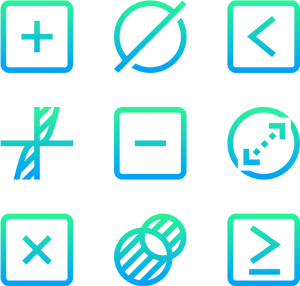 Mathematical Operation Icons Set PNG Image