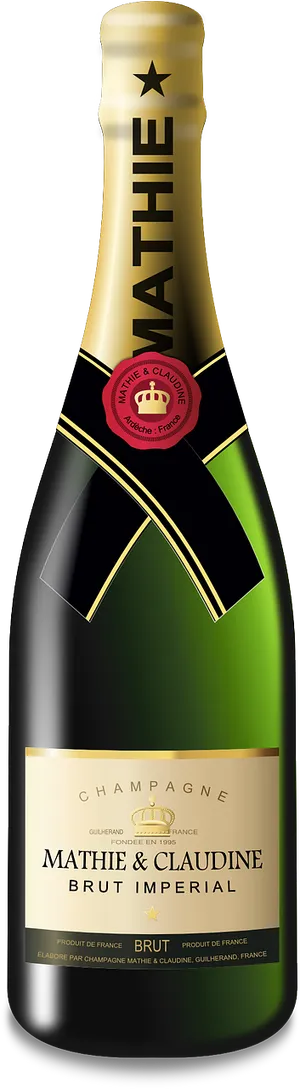 Mathie Claudine Brut Imperial Champagne Bottle PNG