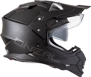 Matte Black Motorcycle Helmet PNG Image