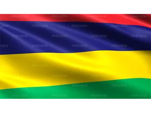 Mauritius Flag Waving Texture PNG Image