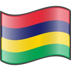 Mauritius National Flag Waving PNG Image