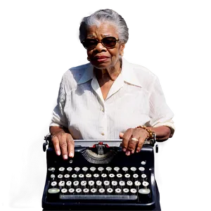 Maya Angelou And Her Typewriter Png 06282024 PNG Image