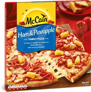 Mc Cain Hamand Pineapple Family Pizza Box PNG Image