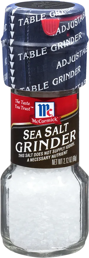 Mc Cormick Sea Salt Grinder Product Image PNG Image