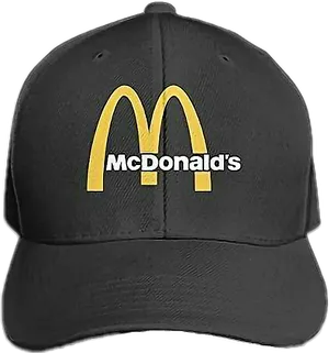 Mc Donalds Branded Black Cap PNG Image