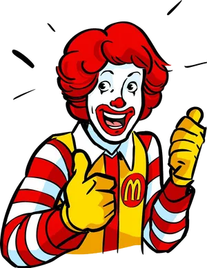 Mc Donalds Clown Character Thumbs Up PNG Image