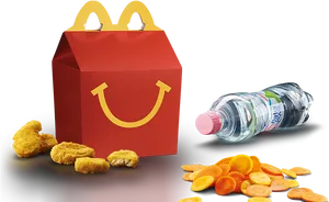 Mc Donalds Happy Mealwith Nuggetsand Sides PNG Image