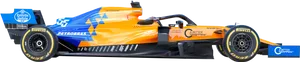 Mc Laren F1 Racing Car Side View PNG Image