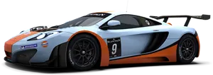 Mc Laren Racing Car Number9 PNG Image